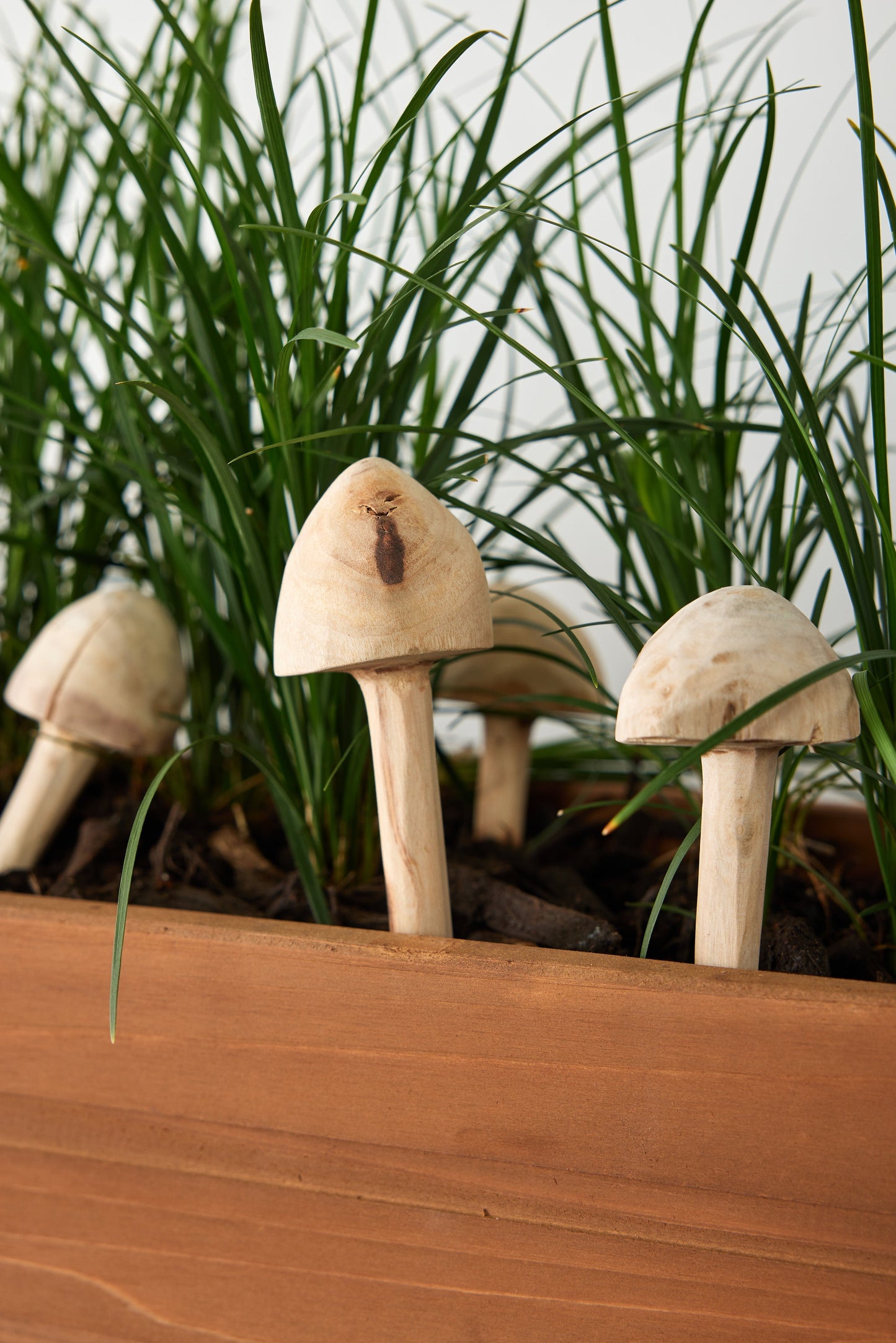 Wooden Mushroom Garden Stick
