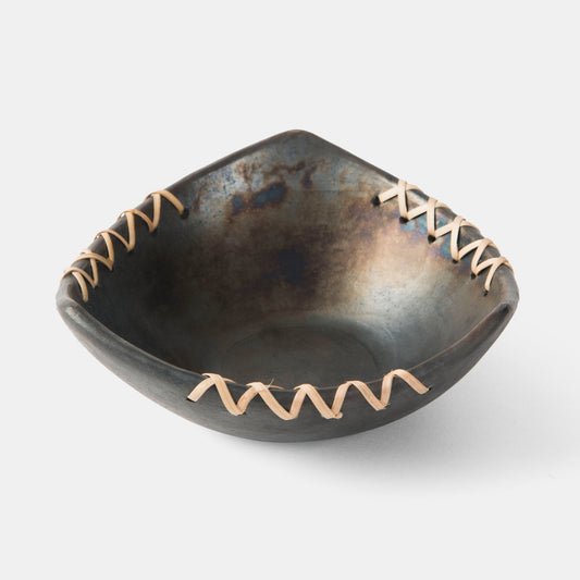 Longpi Trigonal Black Clay Nut Bowl
