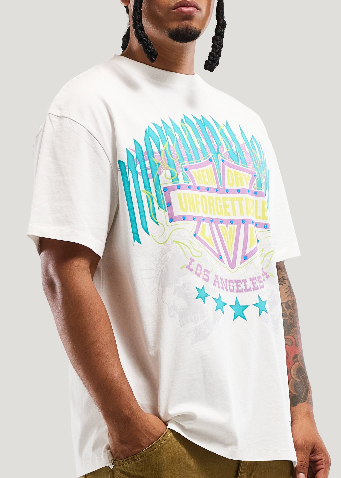 Memory Lane Unforgettable Shield Tee - Antique White