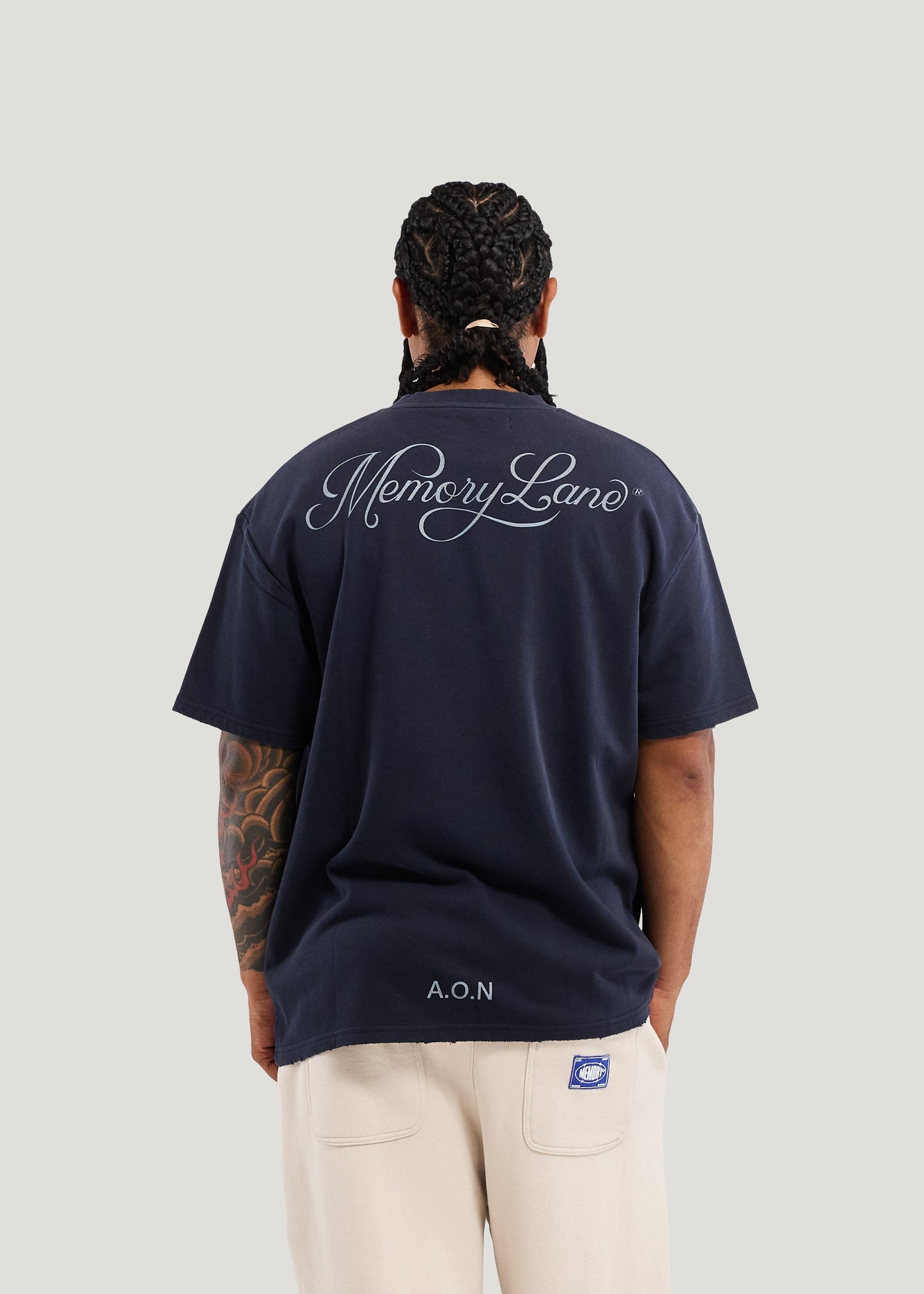 Memory Lane Monogram Embossed Tee - Vintage Black