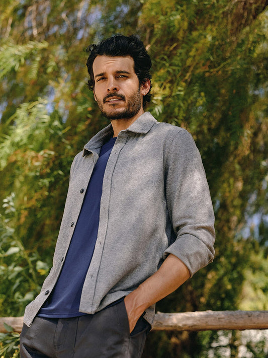 Carter Brushed Jacquard Button-Down Shirt