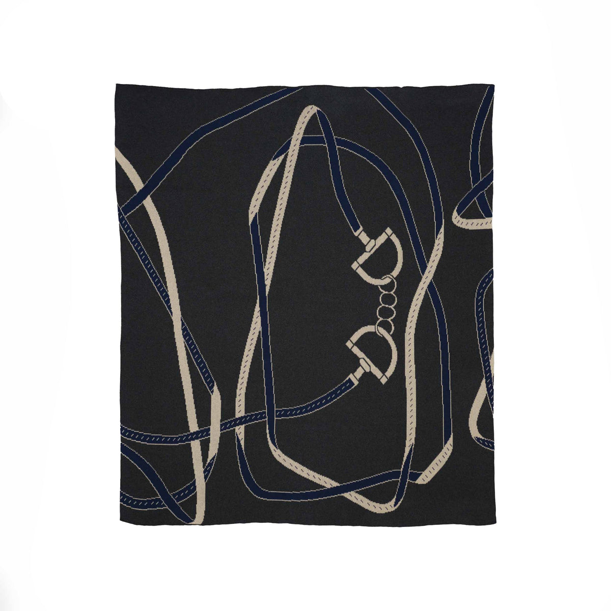 Equestrian Tack - Cotton Sustainable Knit Patterned Throw Blanket
