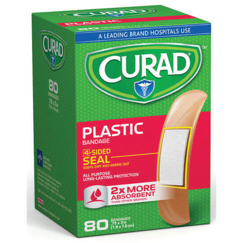 Curad CUR02278RB Adhesive Bandage, 3/4 In W, Plastic Bandage