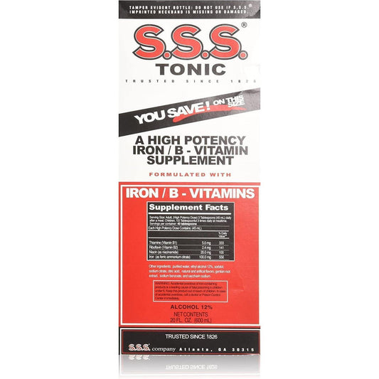 SSS Tonic Liquid Iron & Vitamin B Supplement 20 Fl. Oz