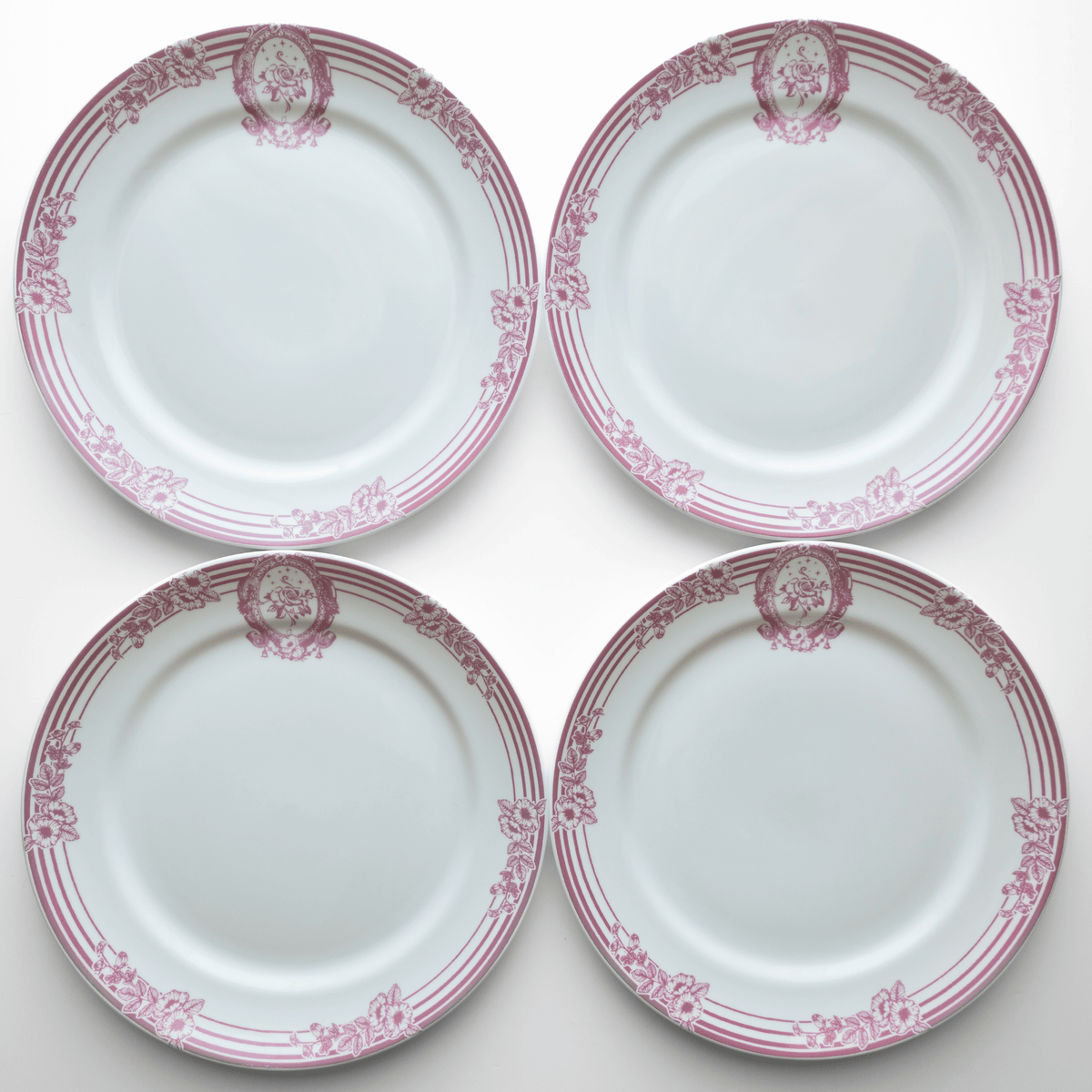 Pink Symphony Porcelain Dinner Plates, Set of 4