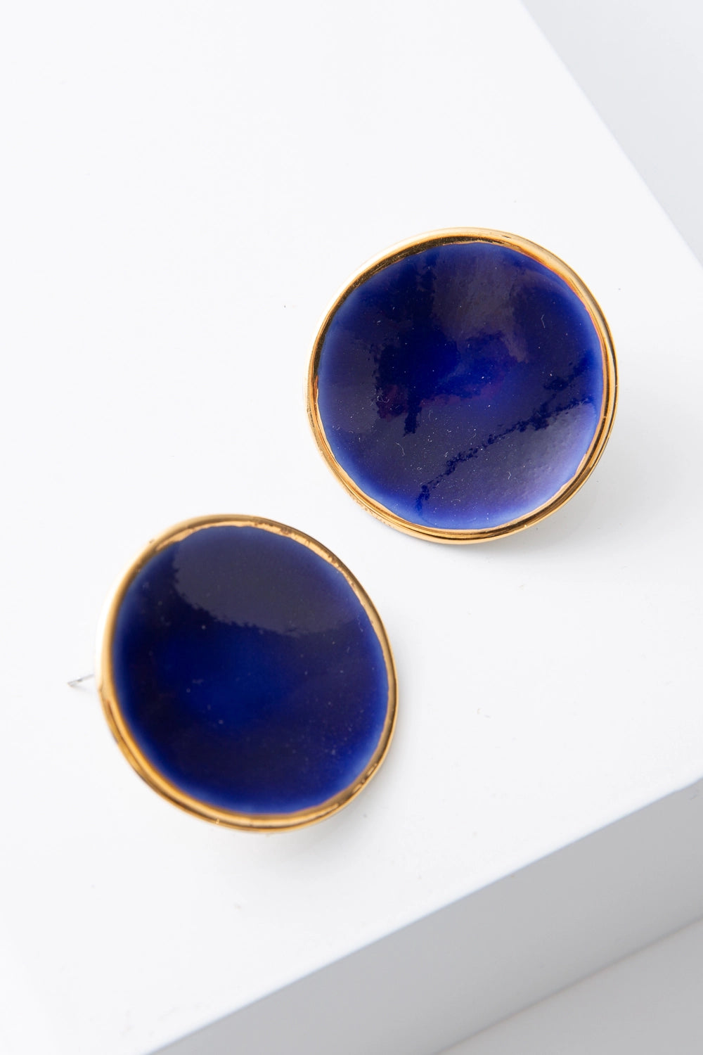 Halo Earrings, Deep Indigo