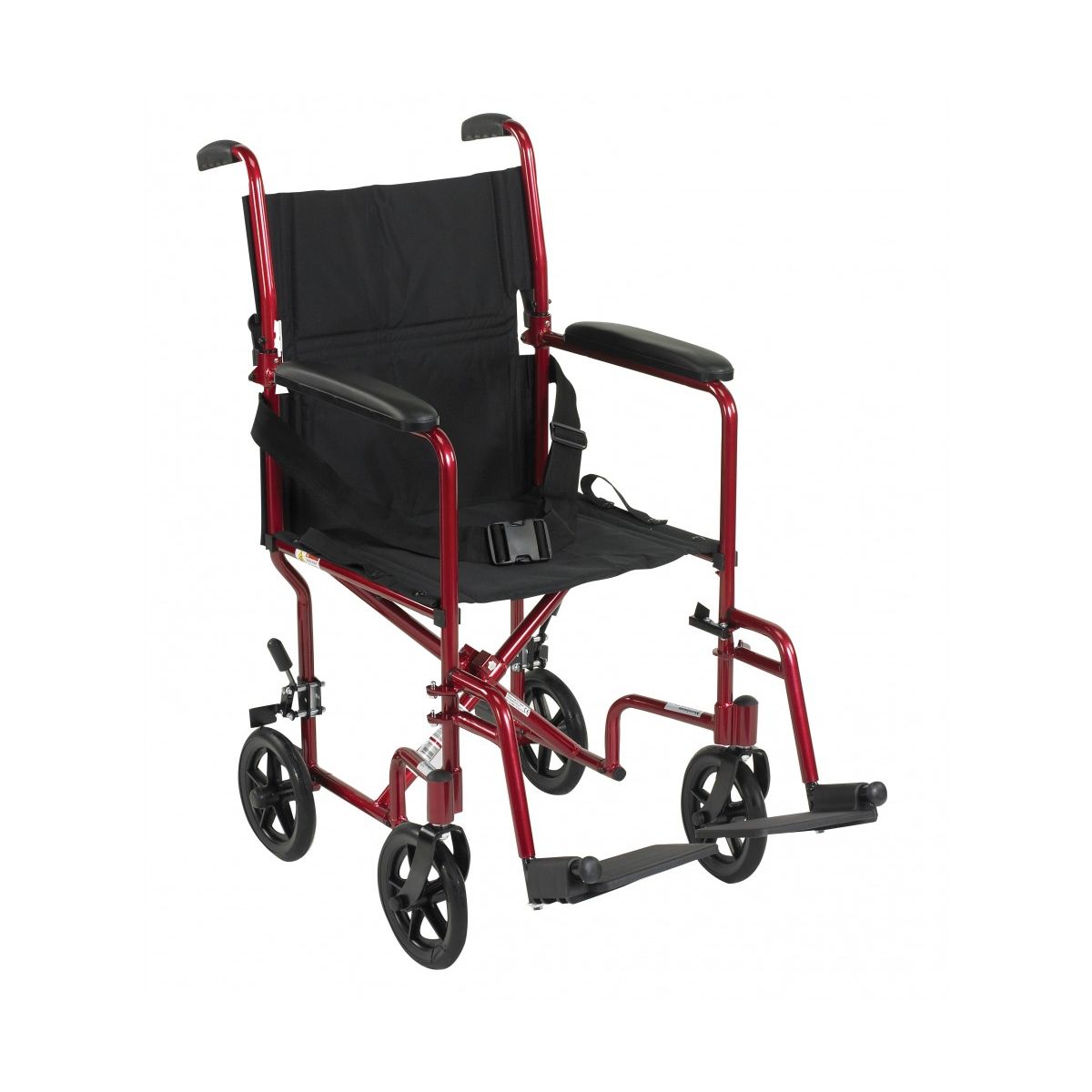 Drive Medical Lightweight Red Transport Wheelchair