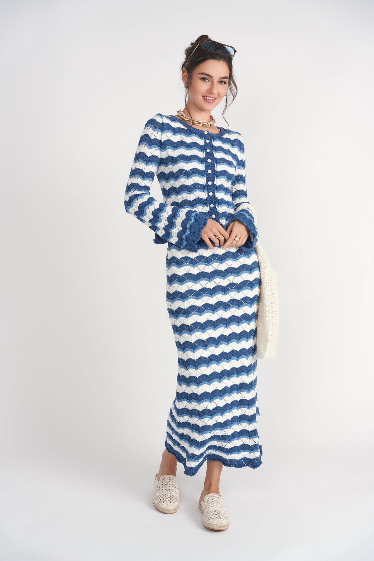 Making Waves Crochet Skirt- Blue