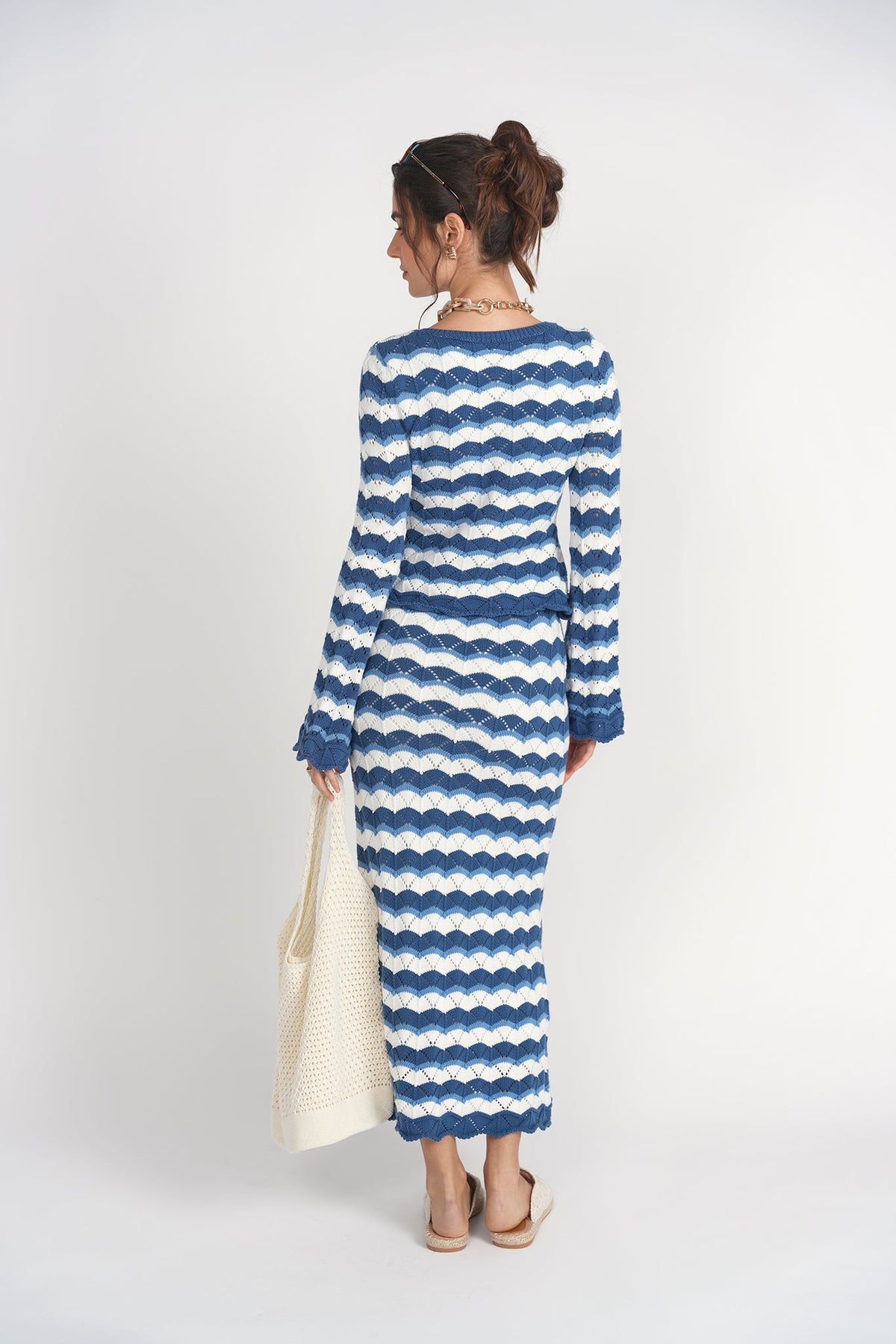 Making Waves Crochet Skirt- Blue
