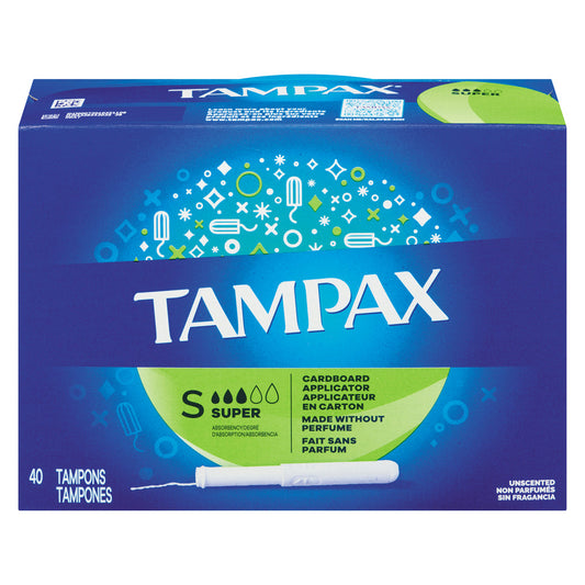 Tampax Cardboard Applicator Tampons, Super Absorbency