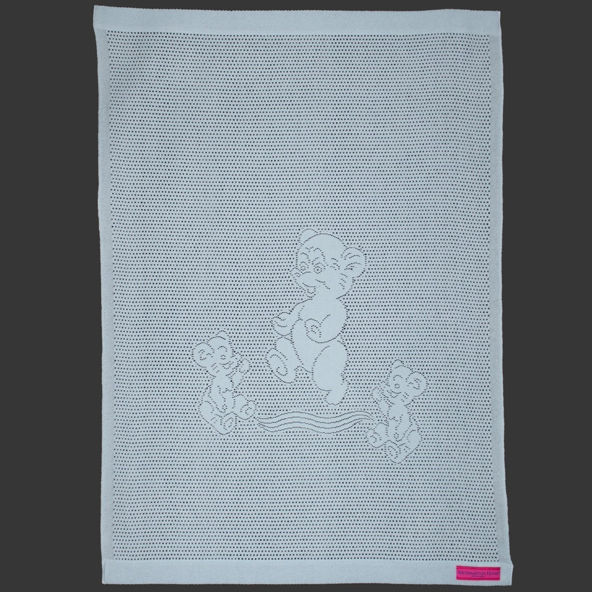 Southampton Home Lace Weave Teddy Bear Baby Blanket - Blue