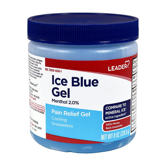 Leader Ice Blue Pain Relief Gel, Menthol 2%, 8oz