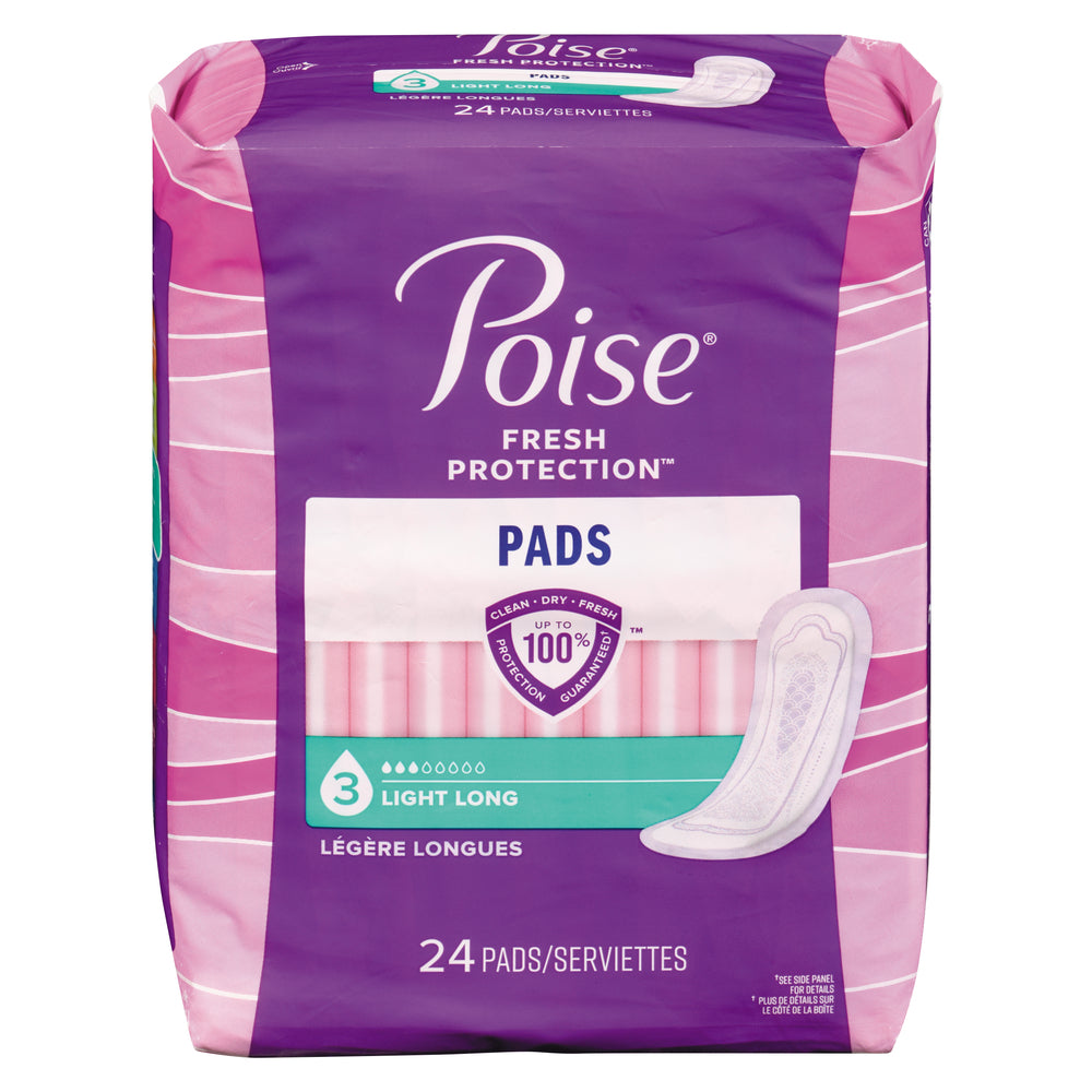 Poise Ultra Thin Pads Long Length Light Absorbency