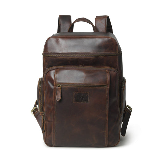 Alpha Brown Buffalo Leather Travel Backpack - Osadia Concept Store