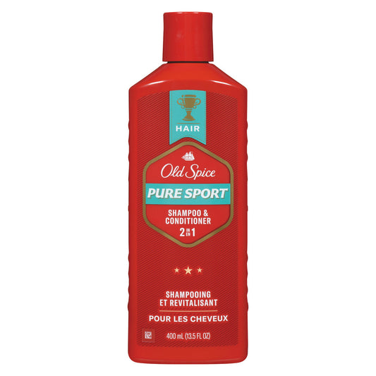 Old Spice 2 In 1 Pure Sport Shampoo & Conditioner 13.5 Fl Oz