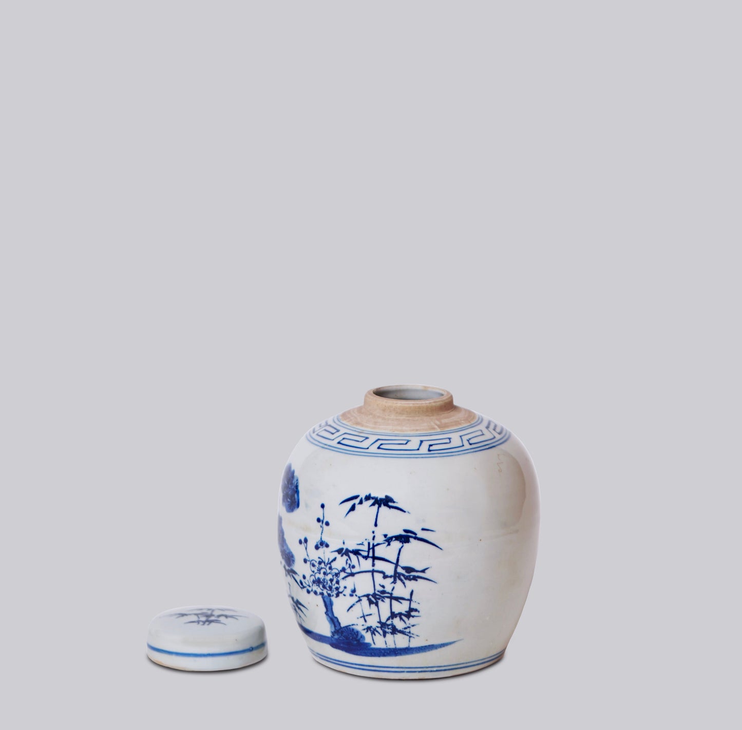 Blue and White Porcelain Three Friends Round Storage Jar