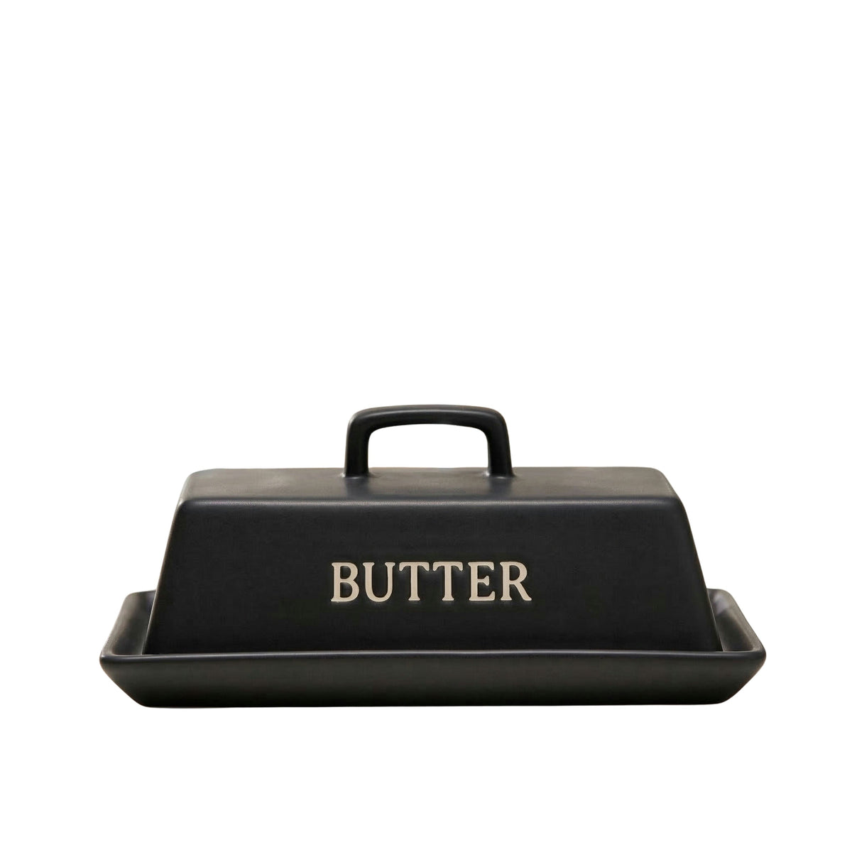 Ceramic Extra Large Butter Dish with Lid, White