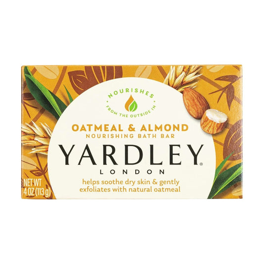 Yardley London Natural Oatmeal And Almond, Moisturizing Bar Soap, 4.25 Oz