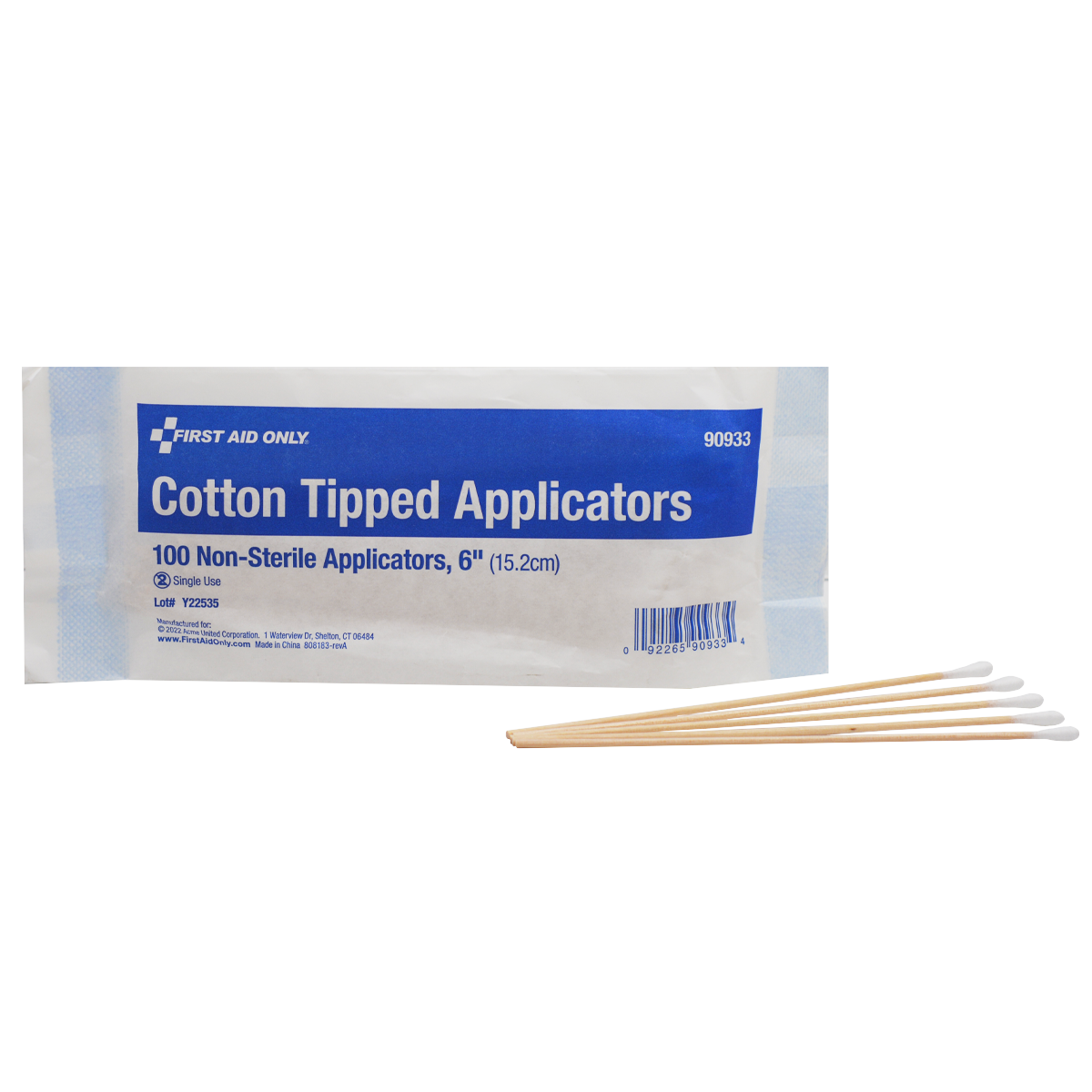 Dukal Cotton Tipped Applicators, 6" Wood Shaft, 100 Per Bag