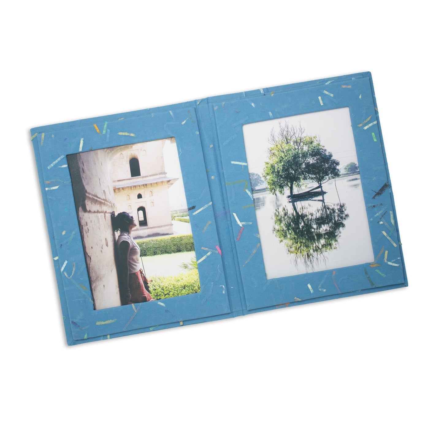 Handmade Double Photo Frames | Upcycled Tree-Free Paper | Fair Trade | Set of 5