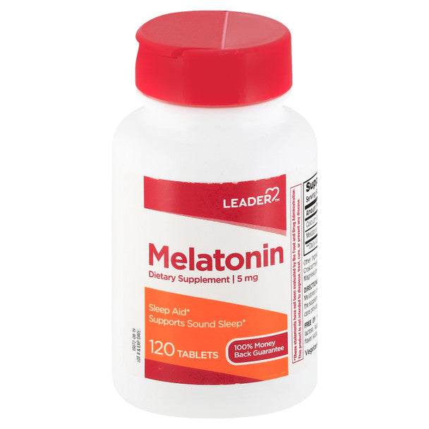 Leader Melatonin Dietary Supplement 5 Mg Tablets