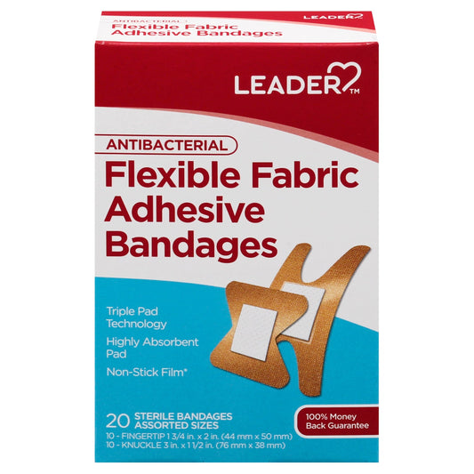 Leader Adhesive Bandages, Flexible Fabric, Antibacterial