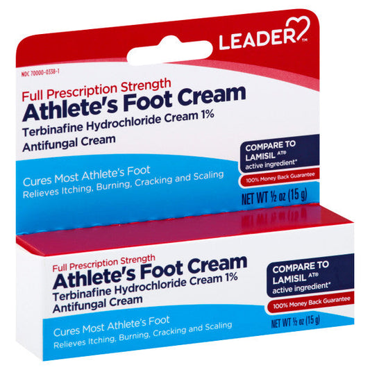 Leader Athletes Foot Cream, Full Prescription Strength, 0.5 Oz