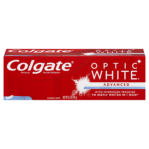 Colgate Optic White Advanced Anticavity Fluoride Toothpaste, Icy Fresh, 3.5 Oz