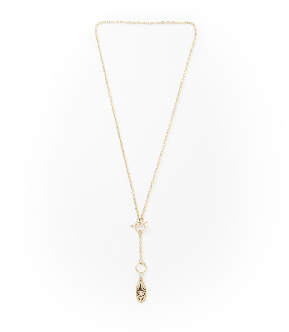 Ruchi Evil Eye Charm Dainty Drop Lariat Necklace - Osadia Concept Store