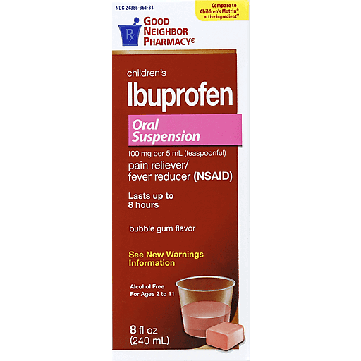 Good Neighbor Pharmacy GNP Ibuprofen Child Bubblegum Suspension Liquid, 8 Oz
