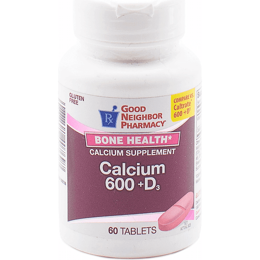 Good Neighbor Pharmacy GNP Calcium Plus + D3 600 Mg, 60 Tablets