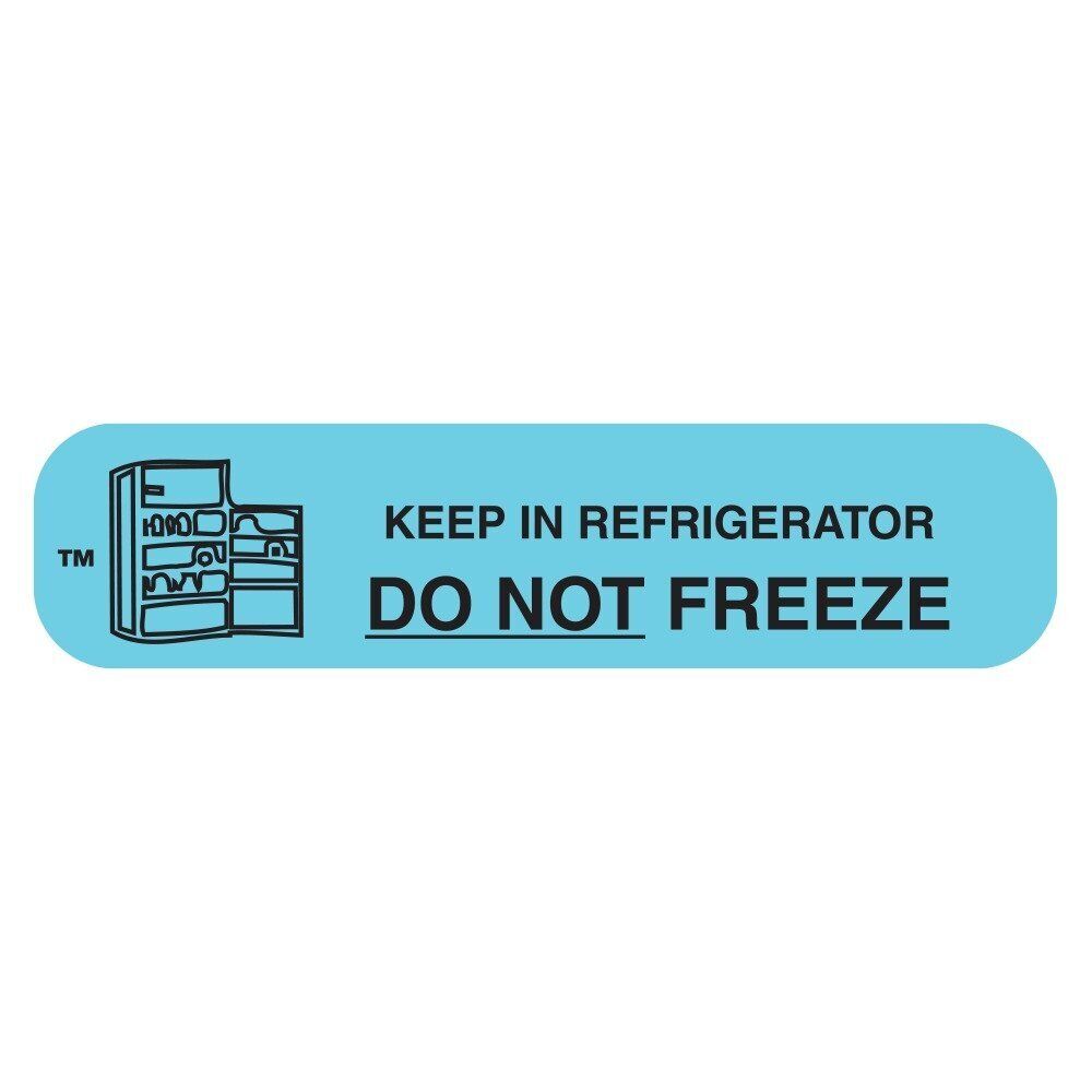 Apothecary Products Do Not Freeze Blue Pharmacy Auxiliary Bottle Labels