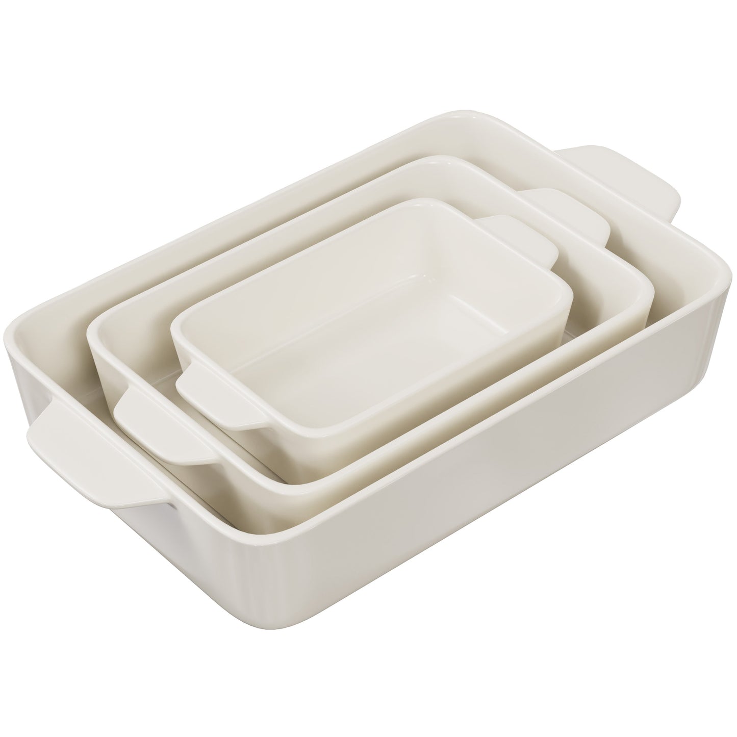 Baking dishes, Set of 3, Cherry Red
