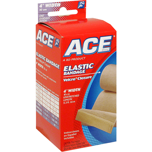 ACE Elastic Bandage With Velcro Closure, 4 Inch Width