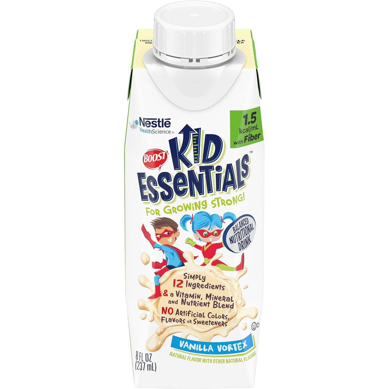 Boost Kid Essentials 1.5 Balanced With Fiber Vanilla Vortex, 8 Fluid Ounces, 24 Per Case