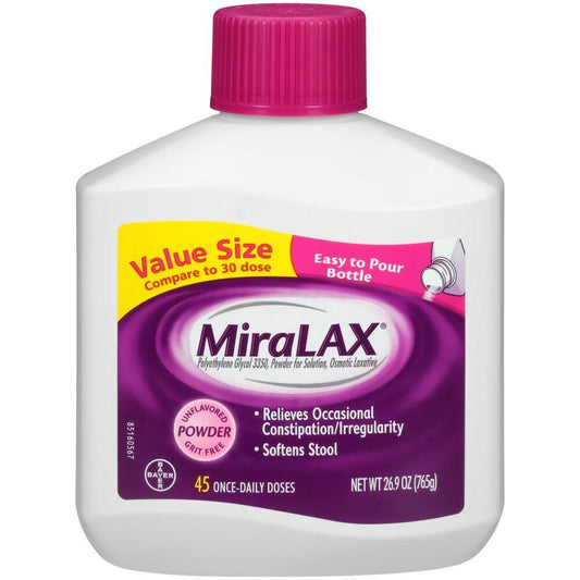 MiraLAX Laxative, Osmotic, Powder, Unflavored, Value Size