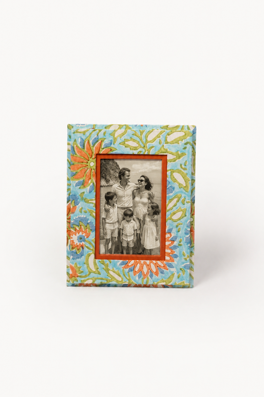 Medium Block Print Photo Frame (4 x 6)  - Vintage Marigold