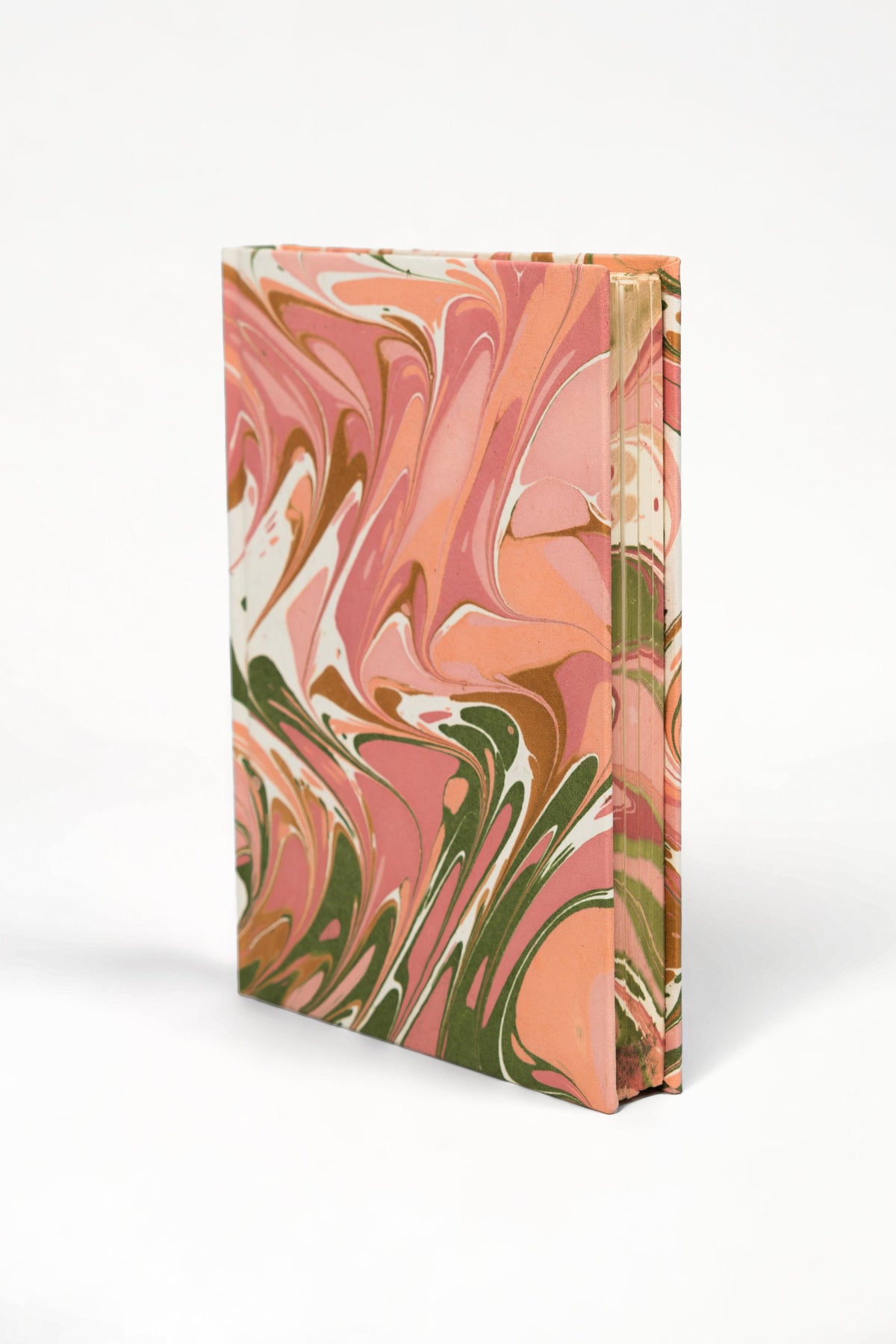 Hand-Marbled Hardcover Notebook in Peony Bloom