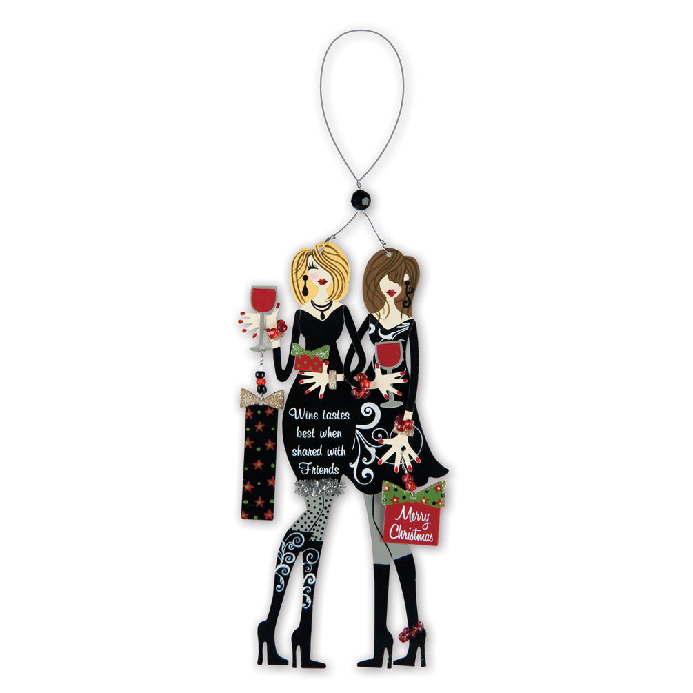 Glamorous Girls Night: Fabulous Friends Wine Charm & Magnet - Set of 4