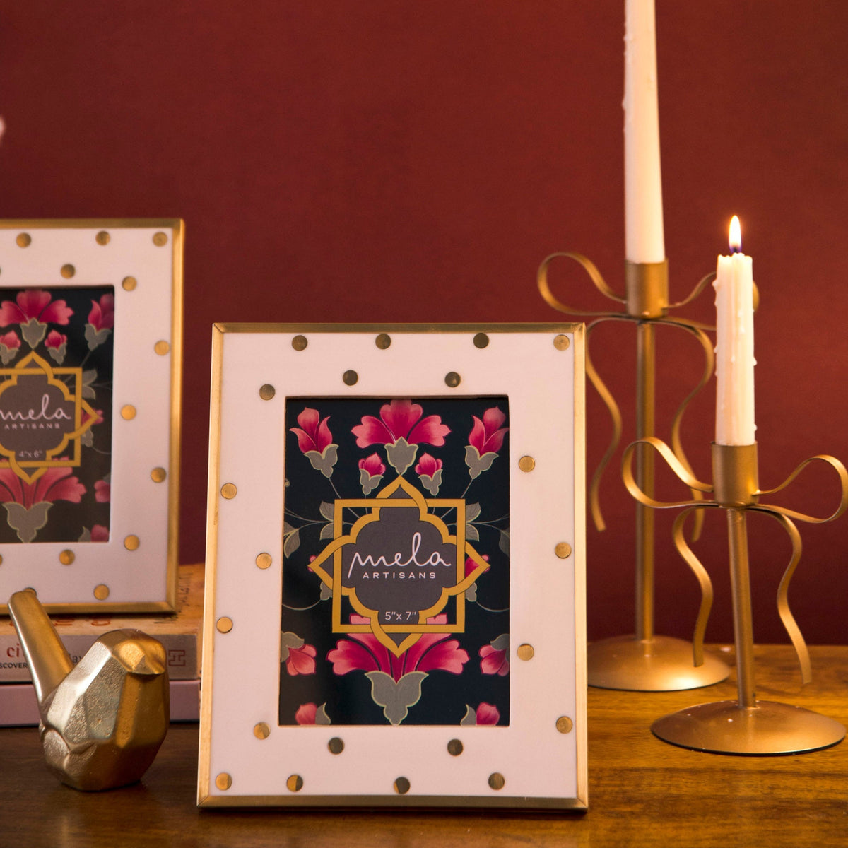 Sitara Resin & Brass Inlay Ivory Photo Frame