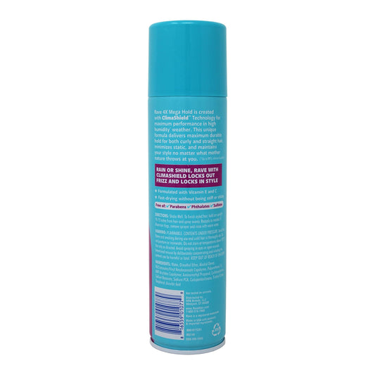Rave Mega 4X Unscented Aerosol Hair Spray 11 Oz