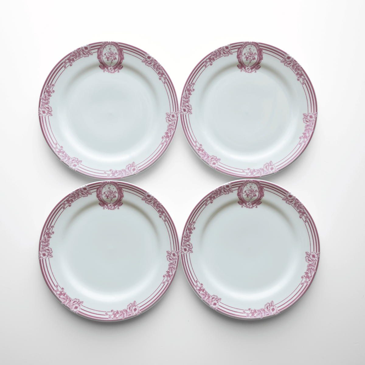 Pink Symphony Porcelain Salad Plates, Set of 4