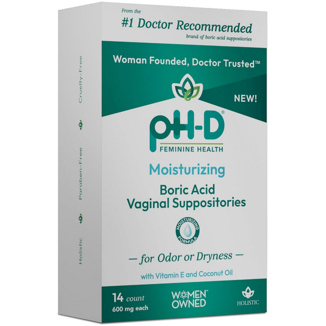 Phd Feminine Health Support Boric Acid + Moisturizing Suppository - 14ct