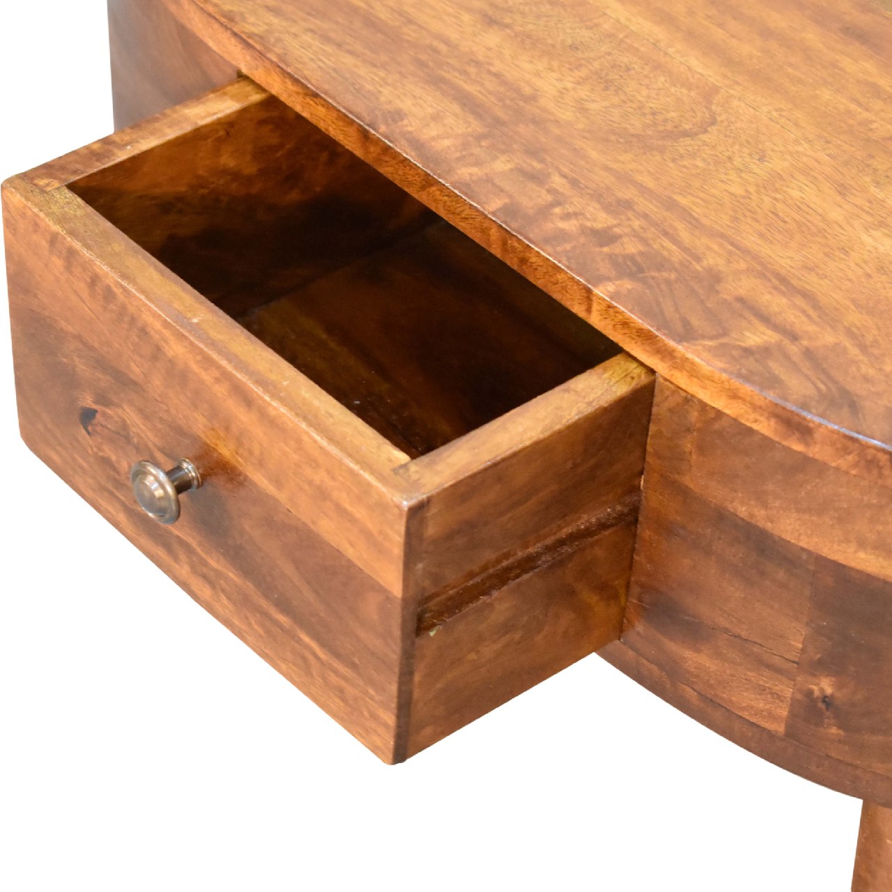 Solid Wood Mini Chestnut Rounded Coffee Table