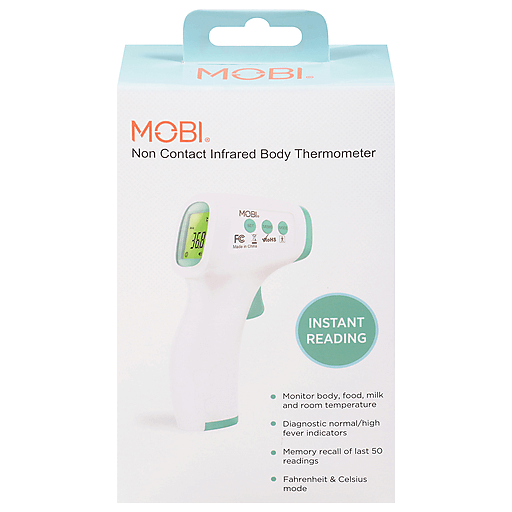 Mobi 70113 Non-Contact Forehead Thermometer With Fever Indicators And Object Mode