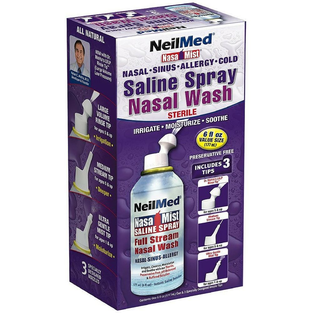 Neilmed Nasa Mist Saline Spray, All In One, Value Size