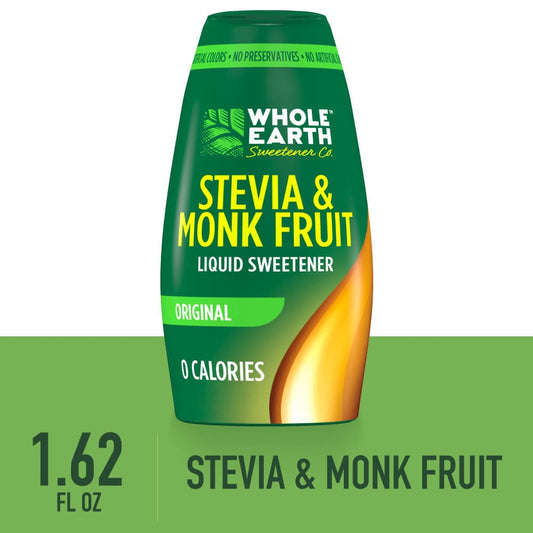 Whole Earth Liquid Sweetener, Stevia & Monk Fruit, Original
