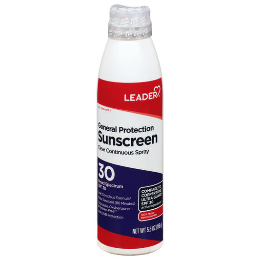 Leader General Protection SPF 30 Clear Sunscreen Spray - 5.5 Oz