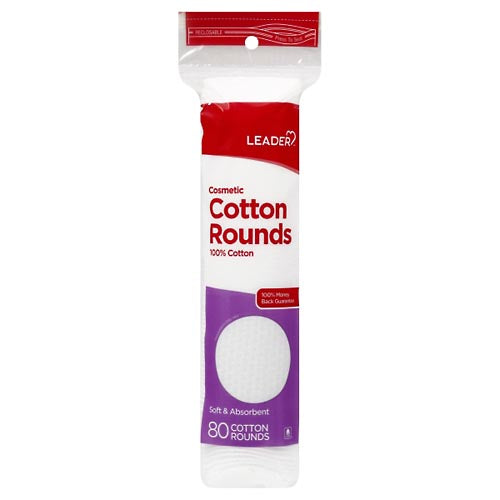 Leader Cosmetic Cotton Rounds, Soft And Absorbent