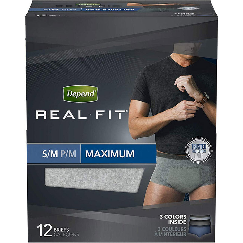 Depend Real Fit For Men Maximum Absorbency Briefs S/M